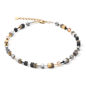 GeoCUBE® Halskette grau-gold von COEUR DE LION