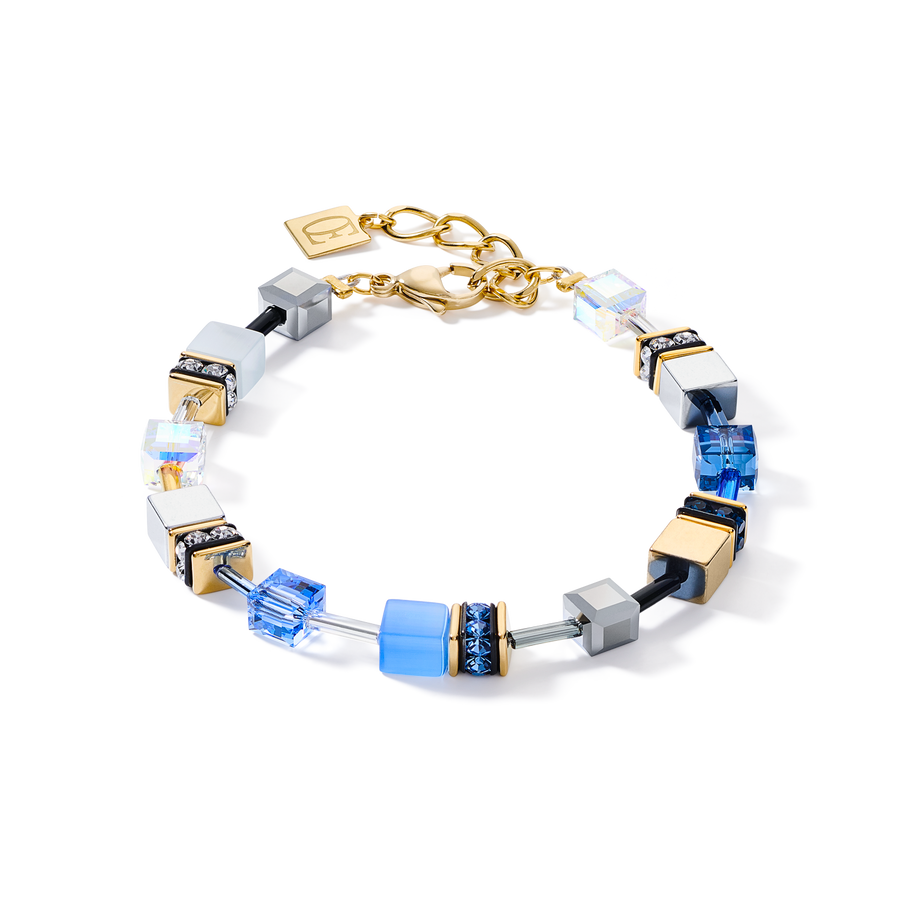 GeoCUBE® Armband blau-gold