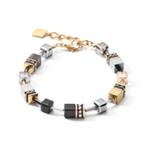 GEOCUBE® Armband grau-gold
