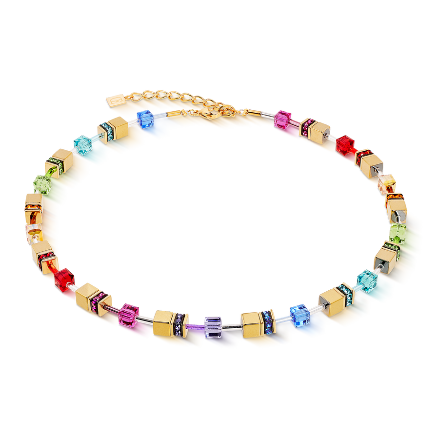 GeoCUBE® Iconic Metallic Halskette Rainbow gold
