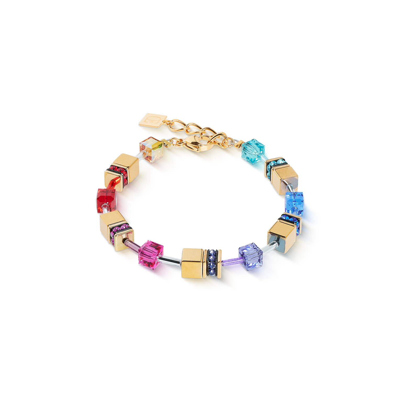 GeoCUBE® Iconic Metallic Armband Rainbow gold