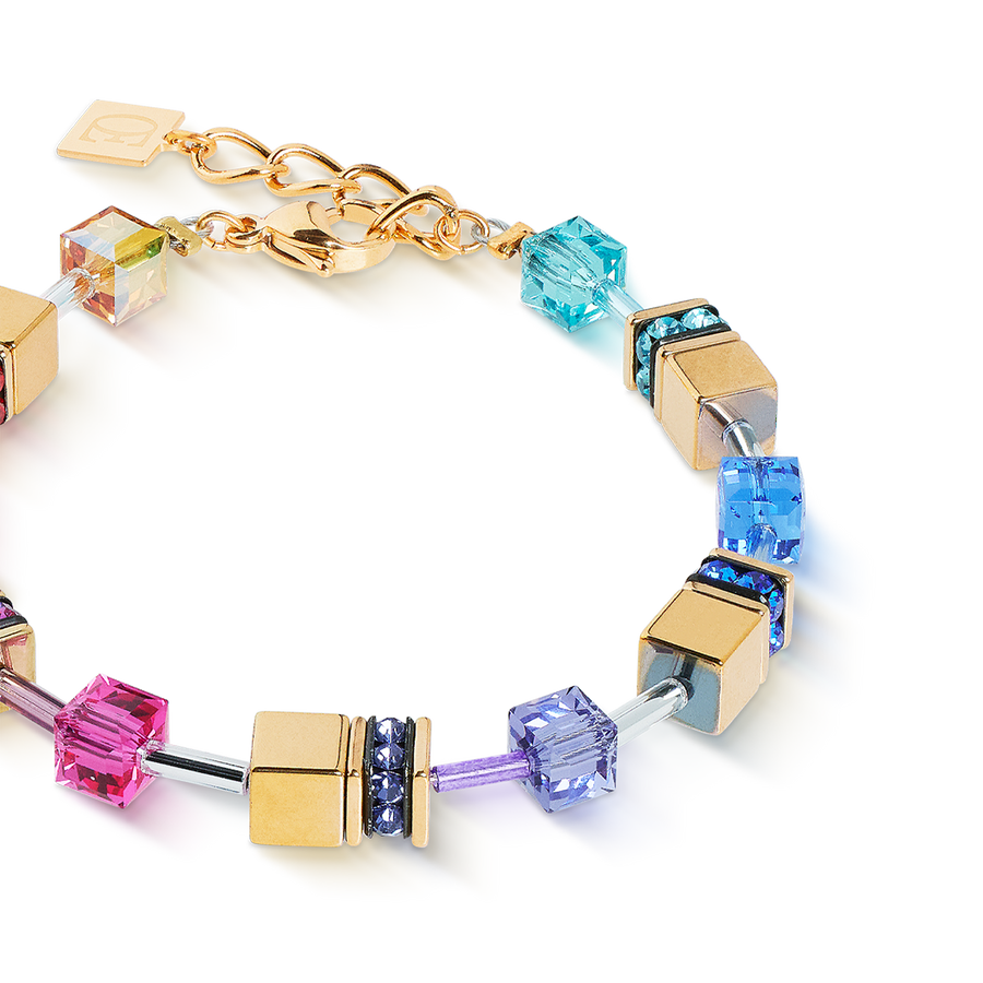 GeoCUBE® Iconic Metallic Armband Rainbow gold