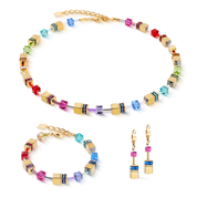 GeoCUBE® Iconic Metallic Armband Rainbow gold von COEUR DE LION – im Set mit passenden Schmuckstücken