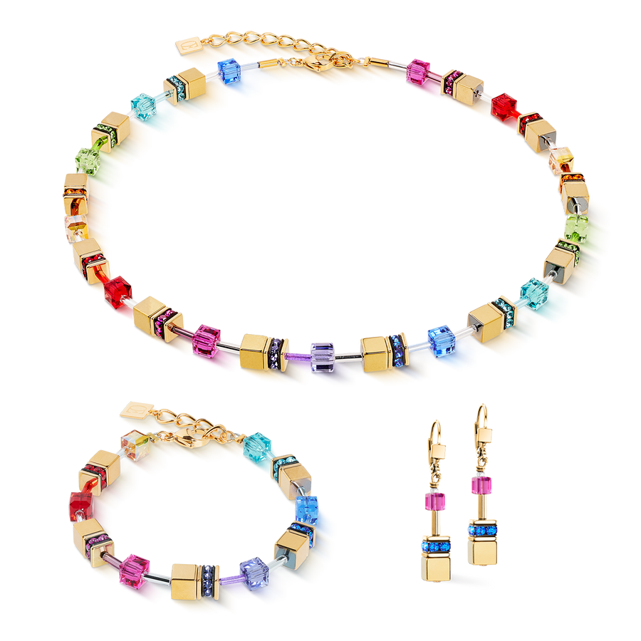 GeoCUBE® Iconic Metallic Armband Rainbow gold