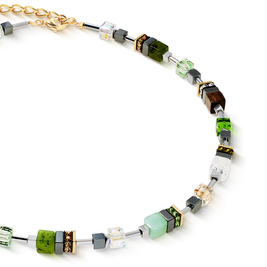 GeoCUBE® Precious Motion Halskette Forest Light gold