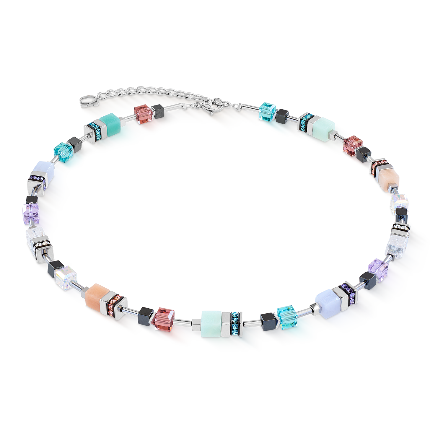 GeoCUBE® Precious Motion Halskette Sorbet silber von COEUR DE LION