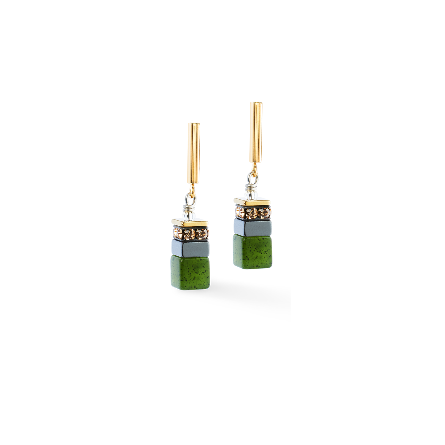 GeoCUBE® Precious Motion Ohrringe Forest Light gold von COEUR DE LION