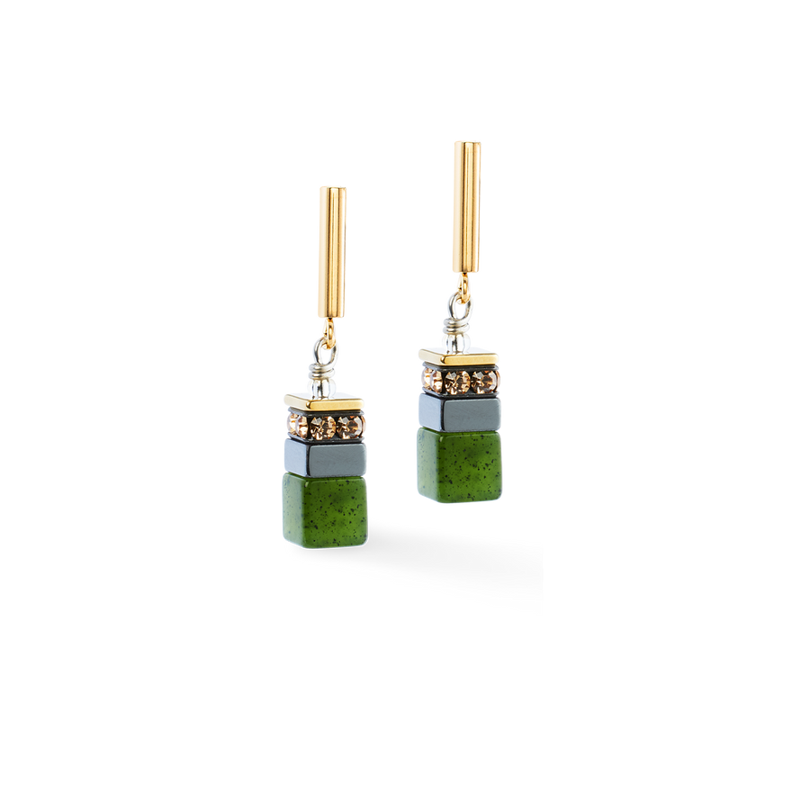 GeoCUBE® Precious Motion Ohrringe Forest Light gold