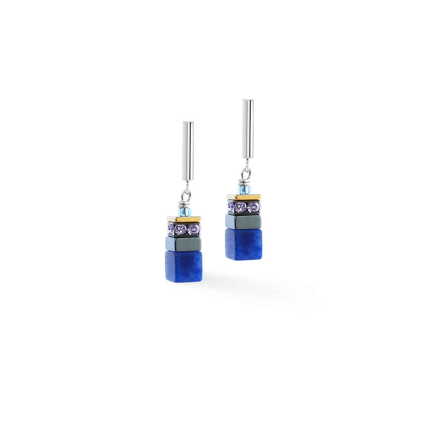 GeoCUBE® Precious Motion Ohrringe Blue Moon Bicolor