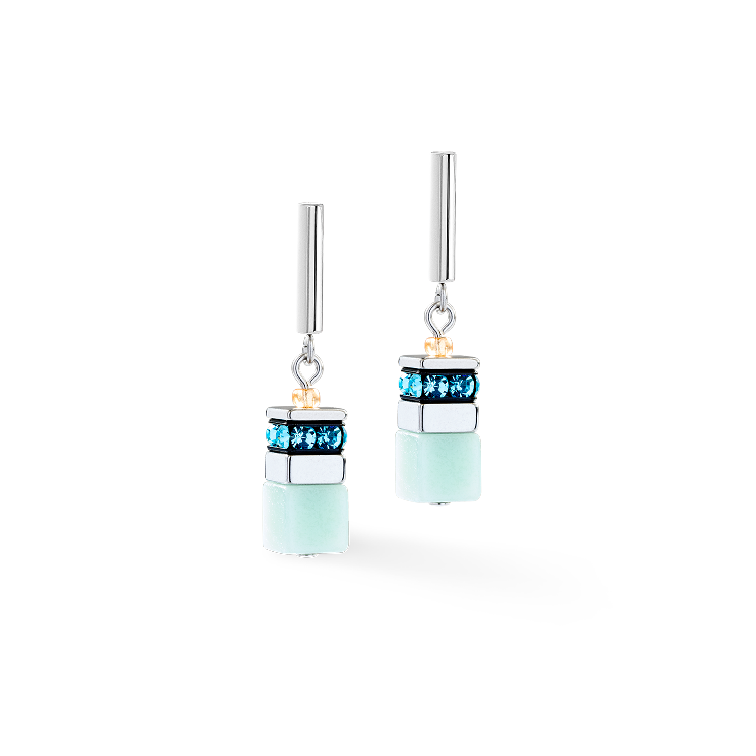 GeoCUBE® Precious Motion Ohrringe Sorbet silber von COEUR DE LION – Detailaufnahme
