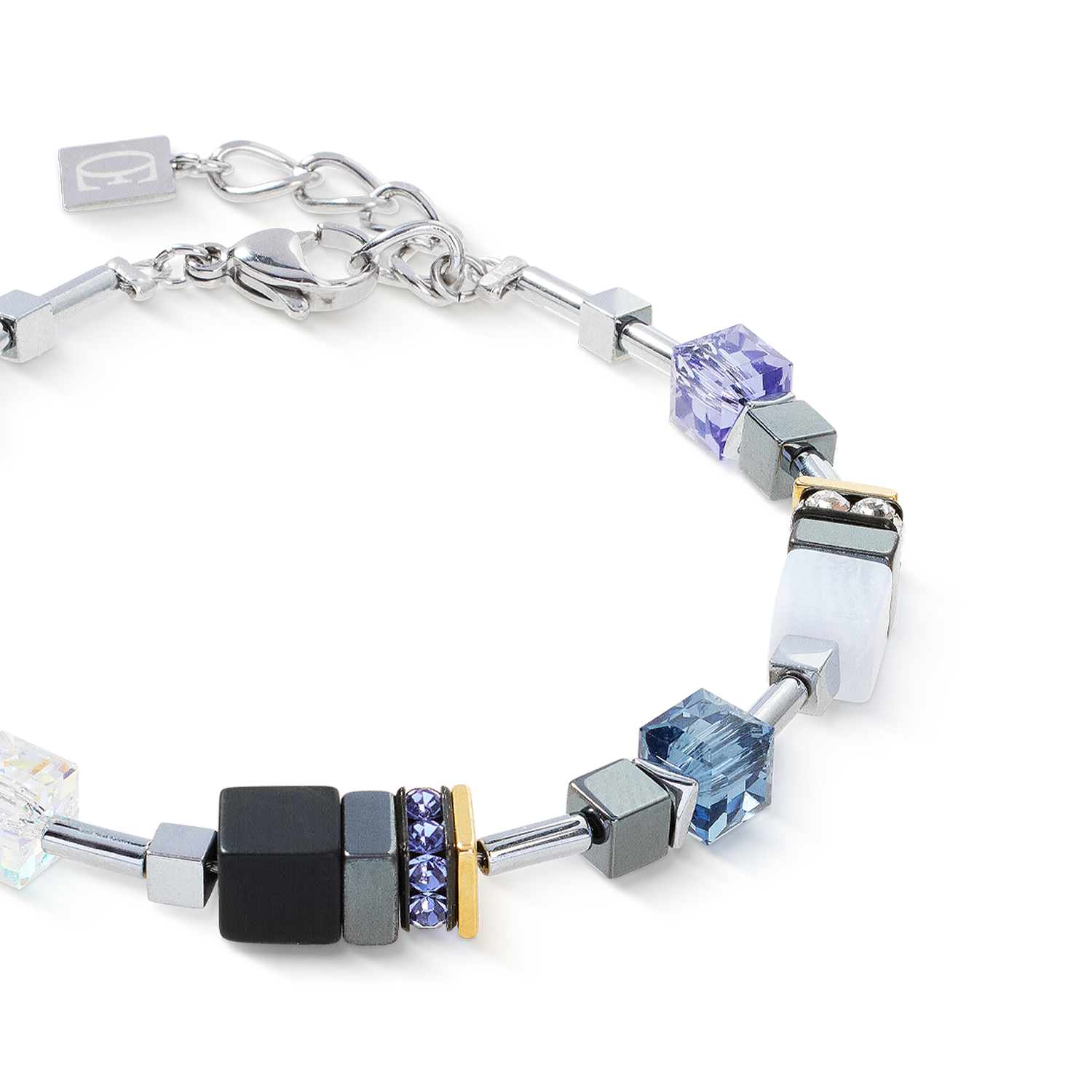 GeoCUBE® Precious Motion Armband Blue Moon Bicolor von COEUR DE LION – Detailaufnahme