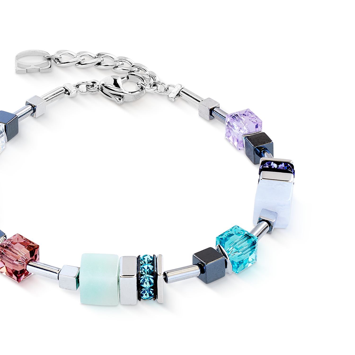 GeoCUBE® Precious Motion Armband Sorbet silber von COEUR DE LION – Detailaufnahme