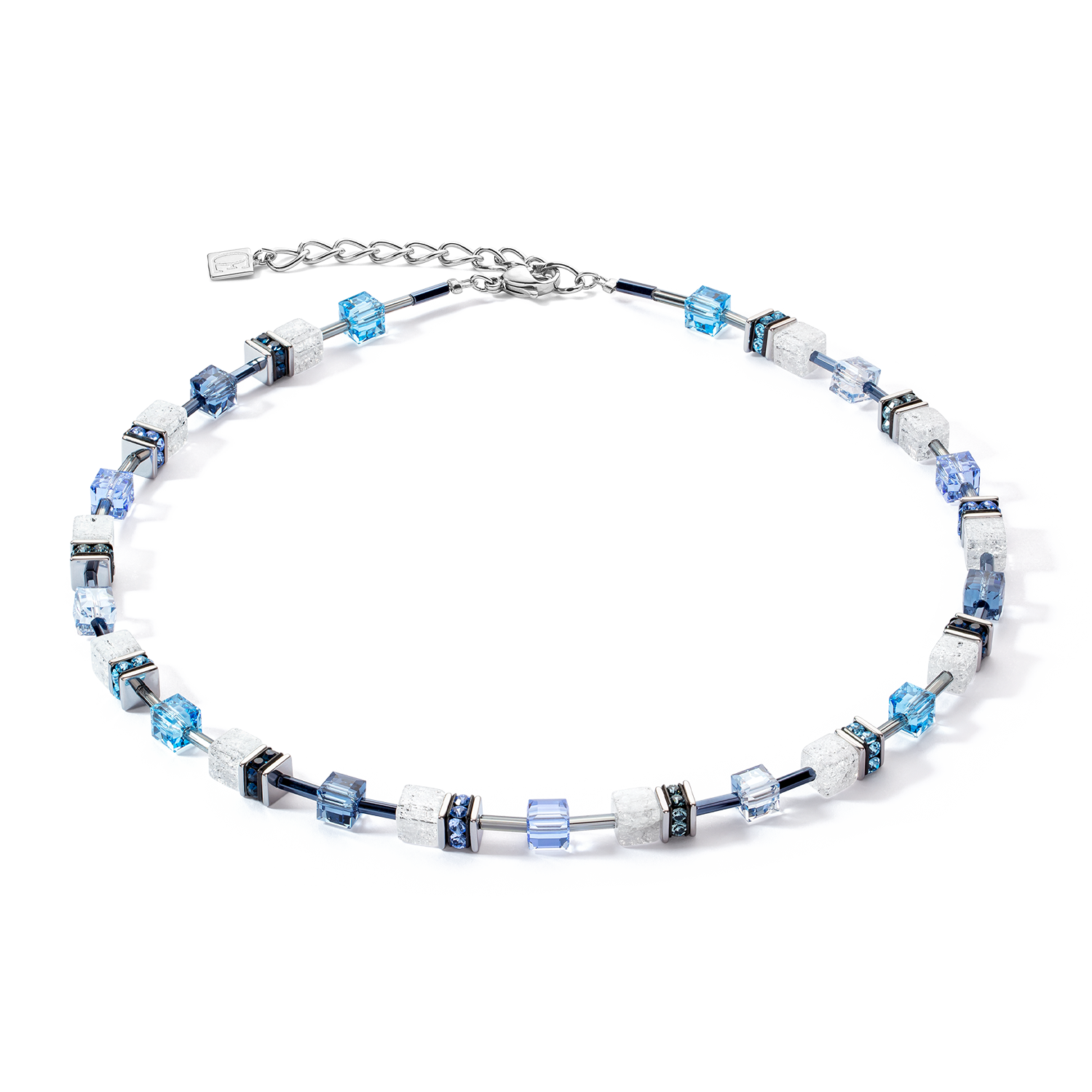 GeoCUBE® Iconic Nature Halskette blau-weiß