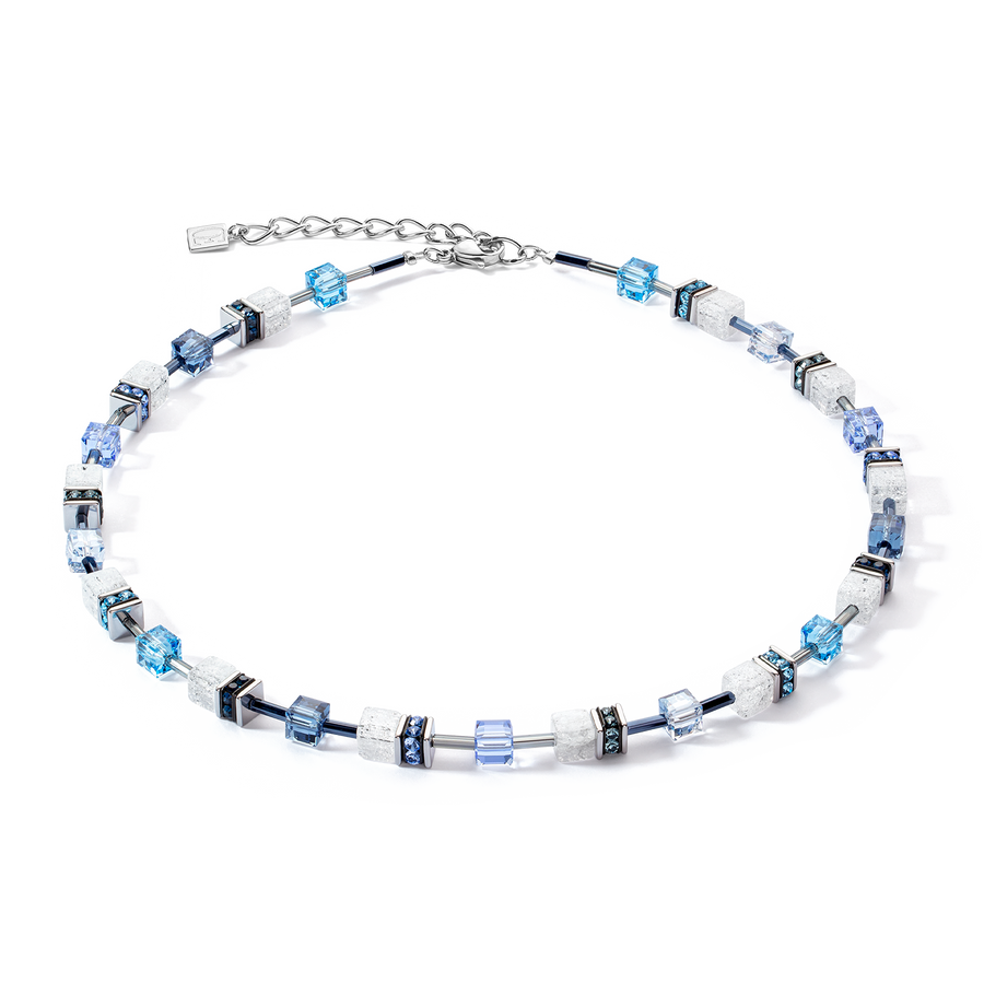 GeoCUBE® Iconic Nature Halskette blau-weiß