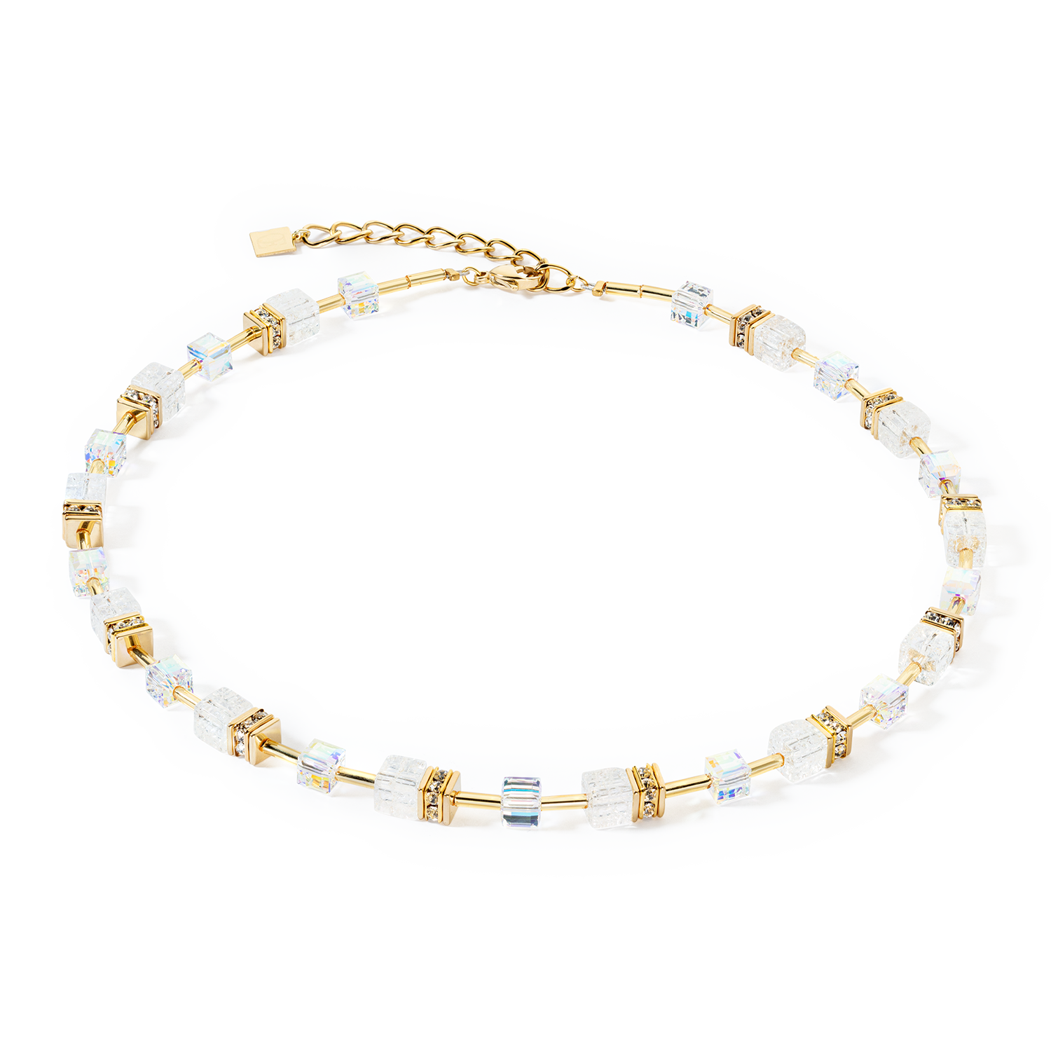 GeoCUBE® Iconic Nature Halskette gold-weiß