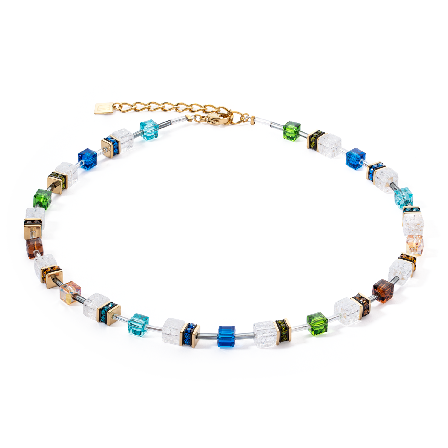 GeoCUBE® Iconic Nature Halskette Multi Color Gold von COEUR DE LION