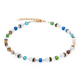 GeoCUBE® Iconic Nature Halskette Multi Color Gold