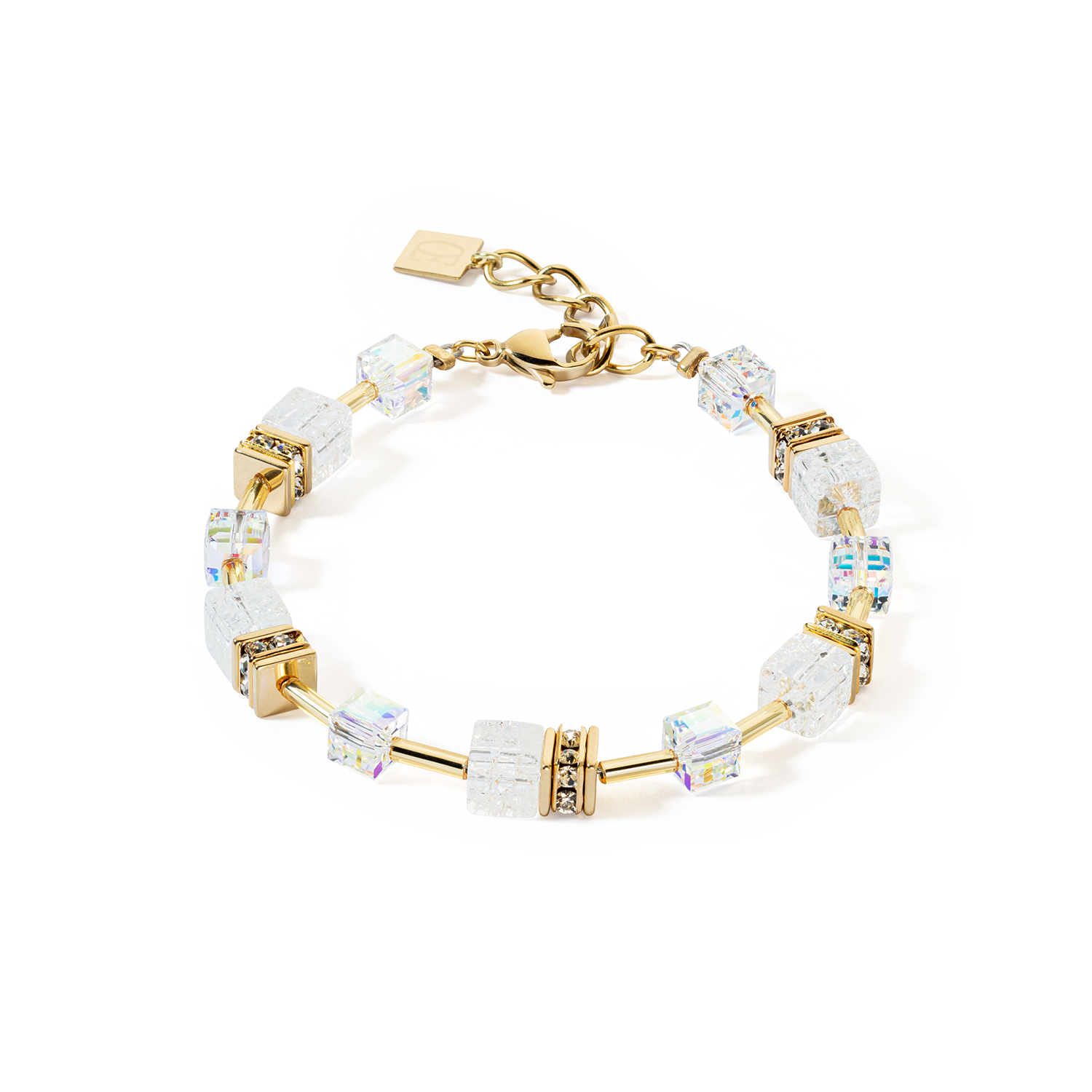 GeoCUBE® Iconic Nature Armband gold-weiß von COEUR DE LION