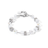GeoCUBE® Iconic Nature Armband silber-weiß