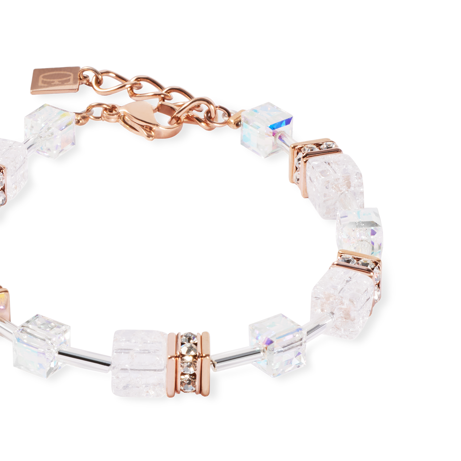 GeoCUBE® Iconic Nature Armband roségold-weiß von COEUR DE LION – Detailaufnahme