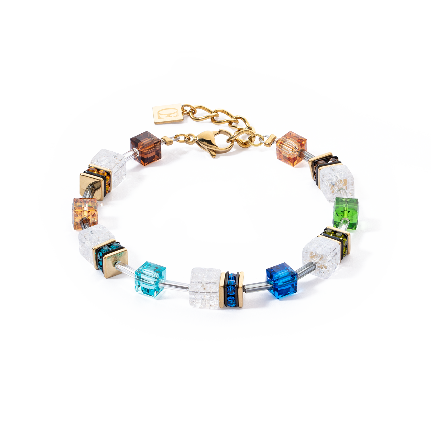 GeoCUBE® Iconic Nature Armband Multicolor Gold von COEUR DE LION