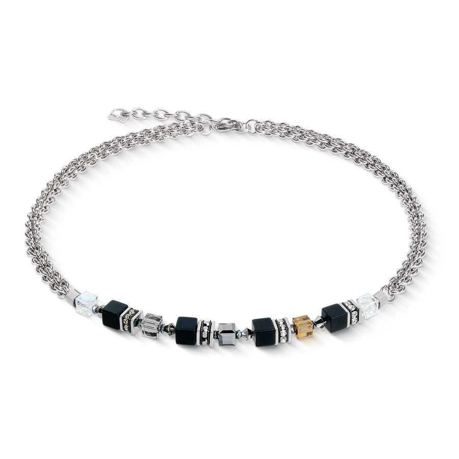 GeoCUBE® Fusion Winter Halskette silber-schwarz