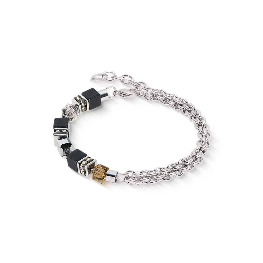 GeoCUBE® Fusion Winter Armband silber-schwarz