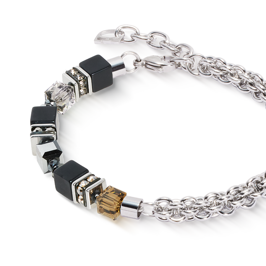 GeoCUBE® Fusion Winter Armband silber-schwarz