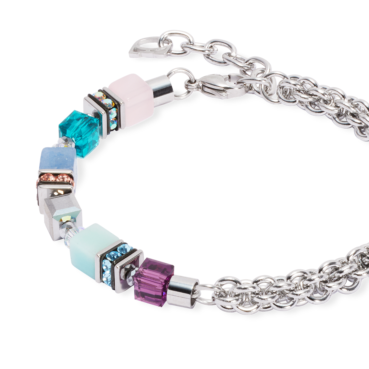 GeoCUBE® Fusion Summer Armband silber-couture von COEUR DE LION – Detailaufnahme
