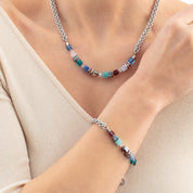 GeoCUBE® Fusion Summer Armband silber-couture von COEUR DE LION – am Modell getragen