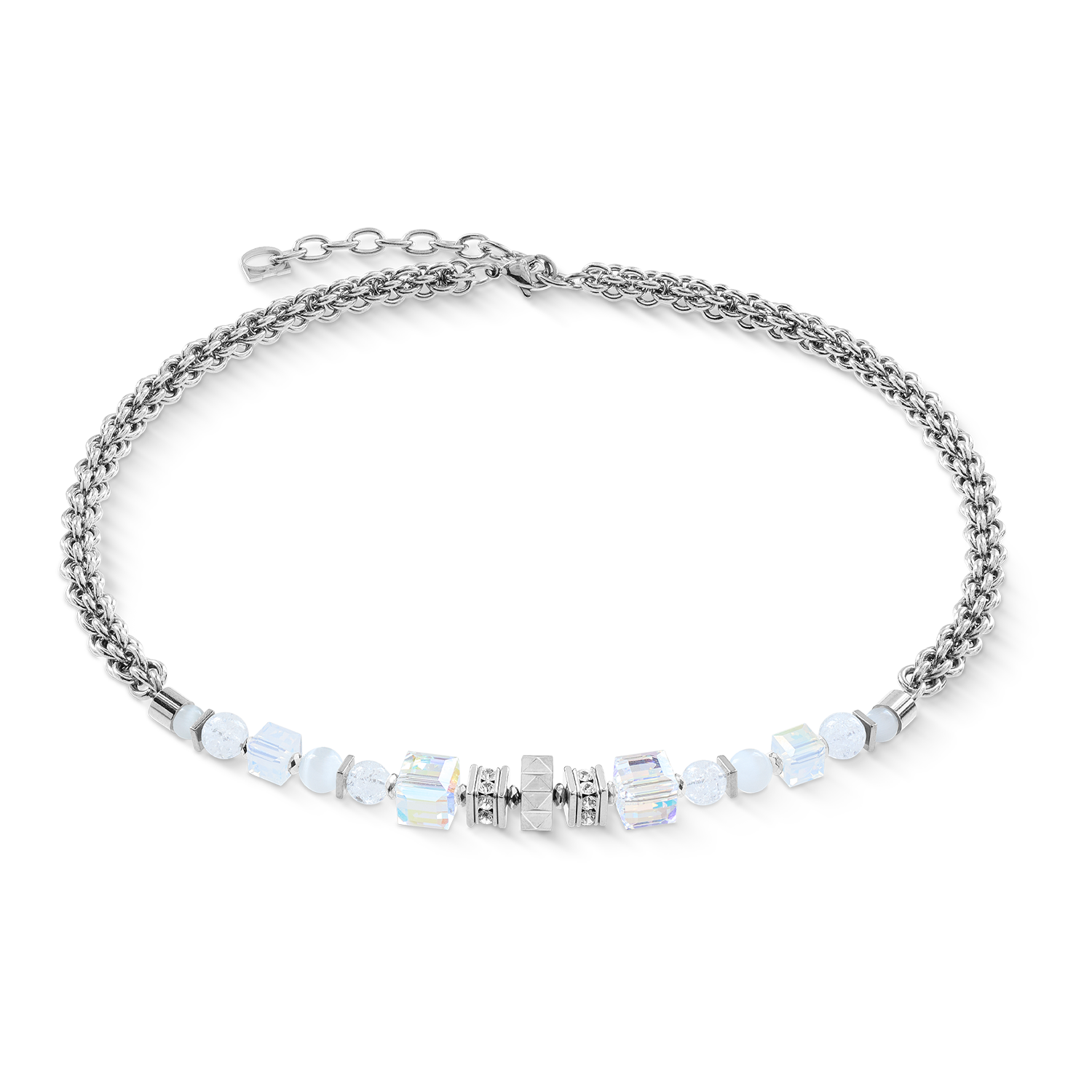 Halskette Cube Nexus silber-weiß