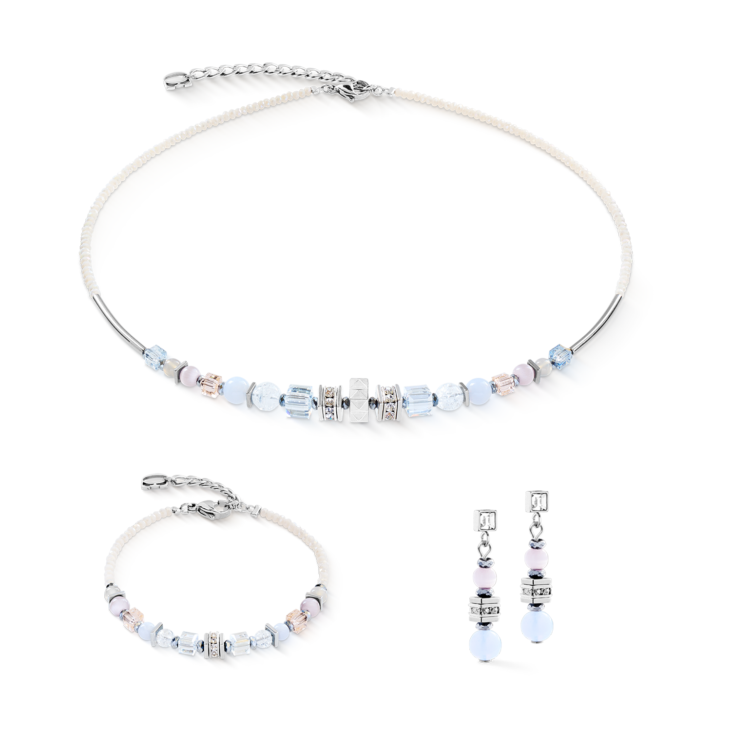 Halskette Shape Mix Nexus silber-pastell