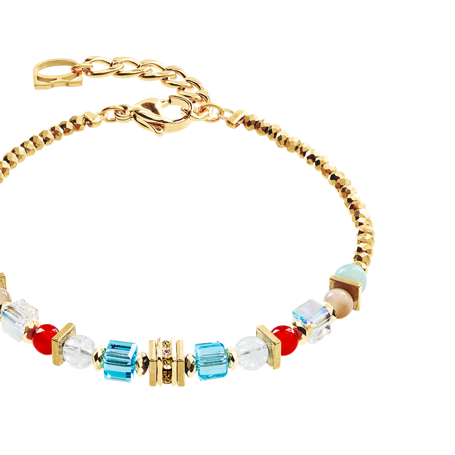 Armband Shape Mix Nexus gold-multicolor von COEUR DE LION – Detailaufnahme