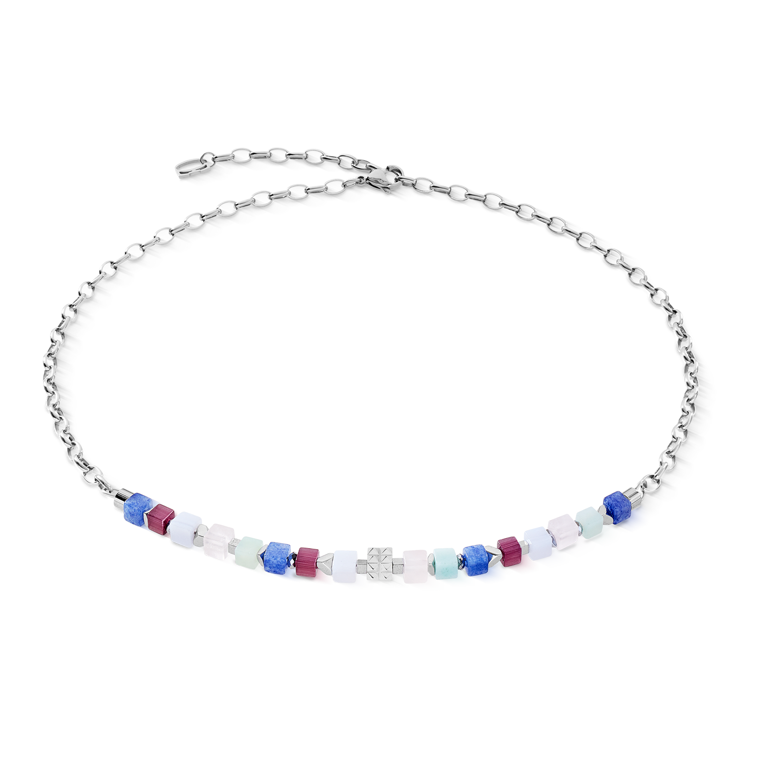 Halskette Cube Mosaic Lumina silber