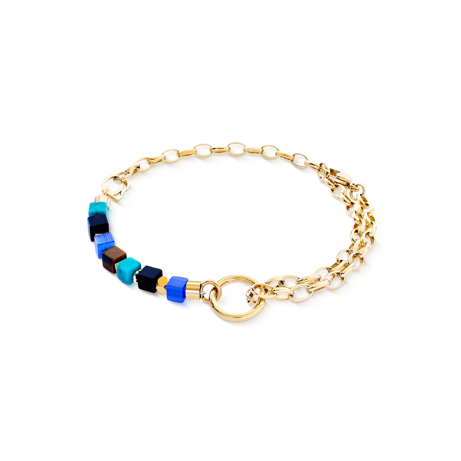 Armband Cube Mosaic Lagoon gold von COEUR DE LION