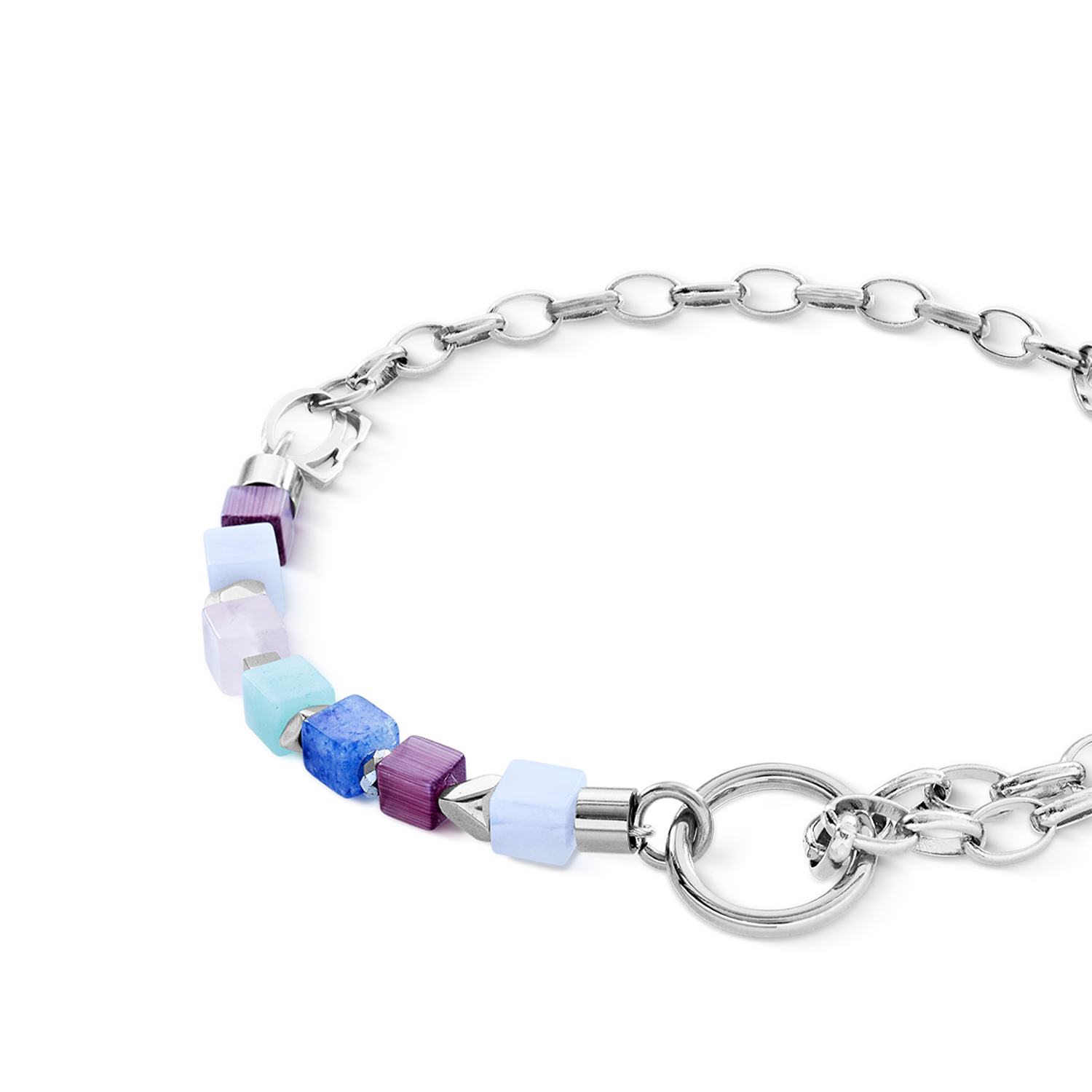 Armband Cube Mosaic Lumina silber von COEUR DE LION – Detailaufnahme