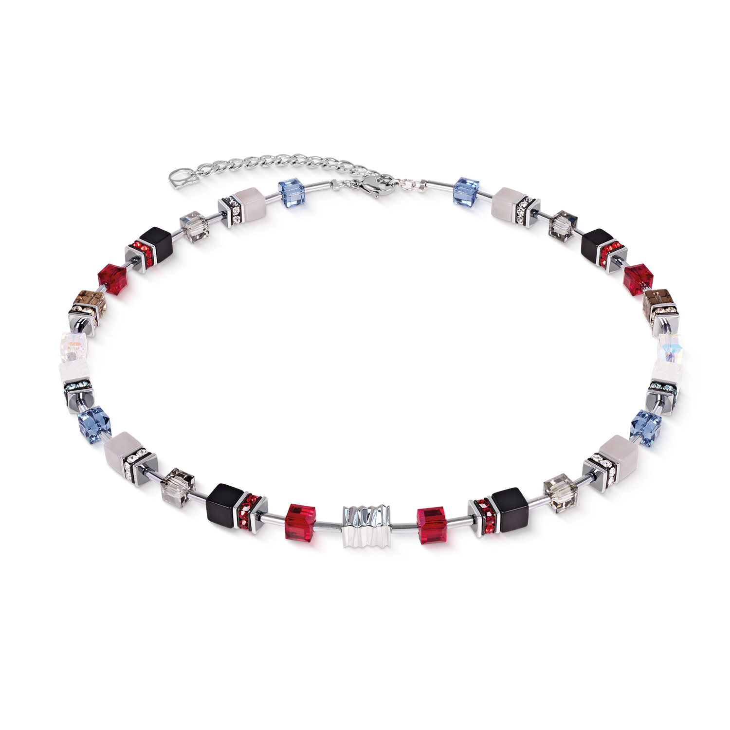 GeoCUBE® Iconic Wave Halskette Urban silber