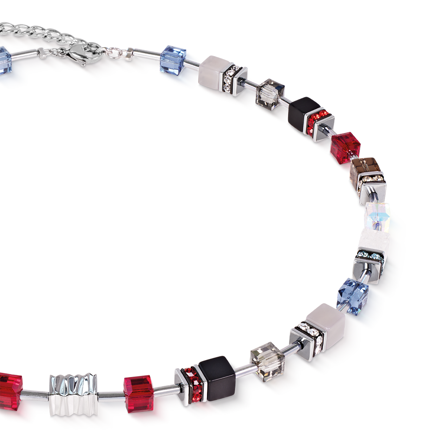 GeoCUBE® Iconic Wave Halskette Urban silber