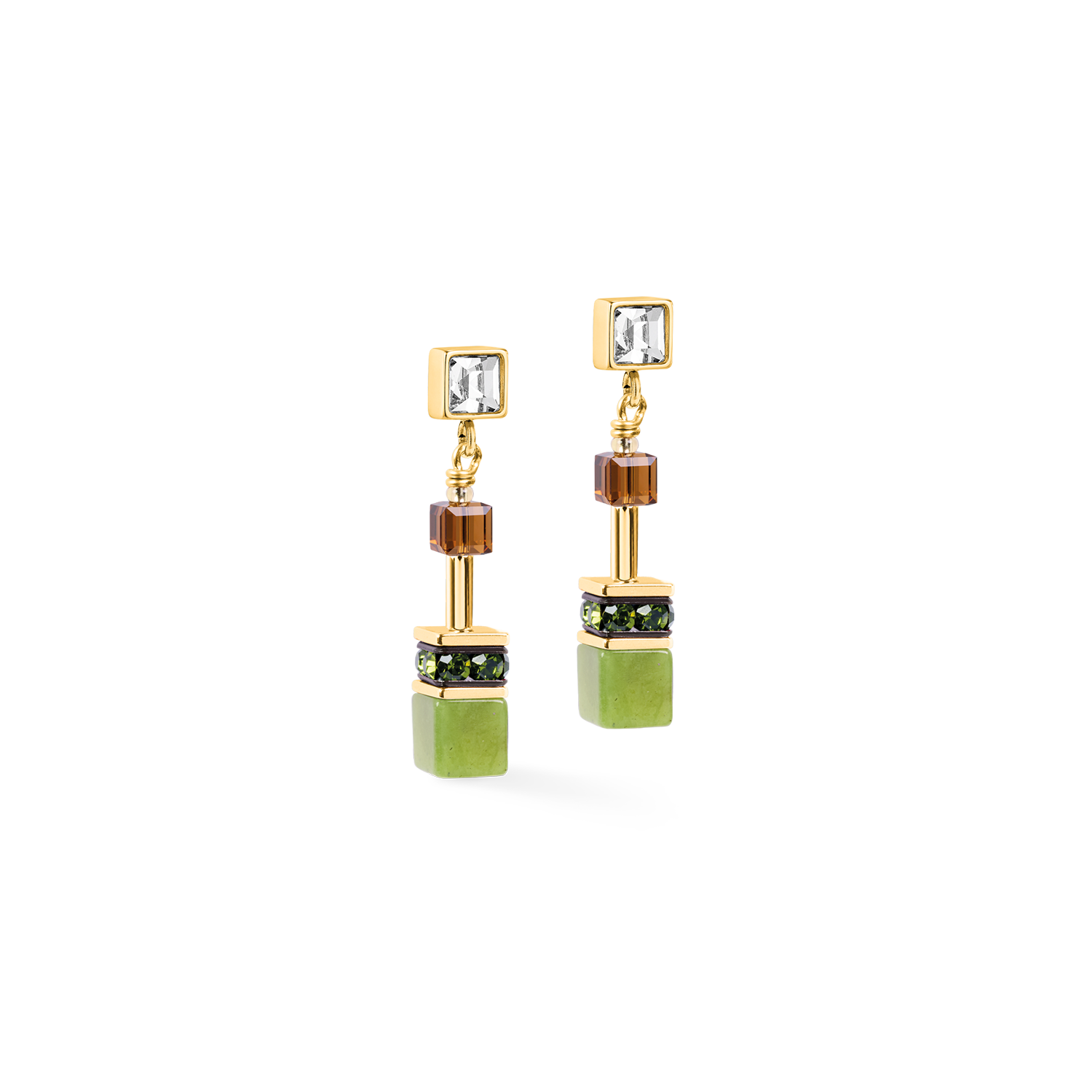 GeoCUBE® Iconic Wave Ohrringe Forest gold