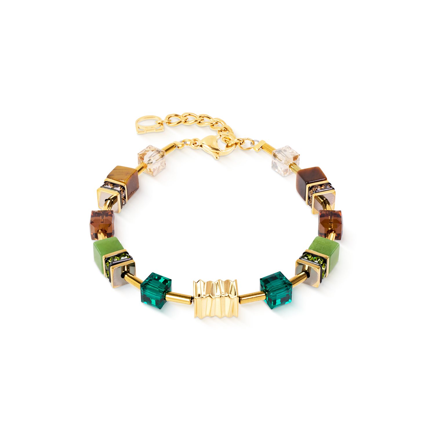 GeoCUBE® Iconic Wave Armband Forest gold