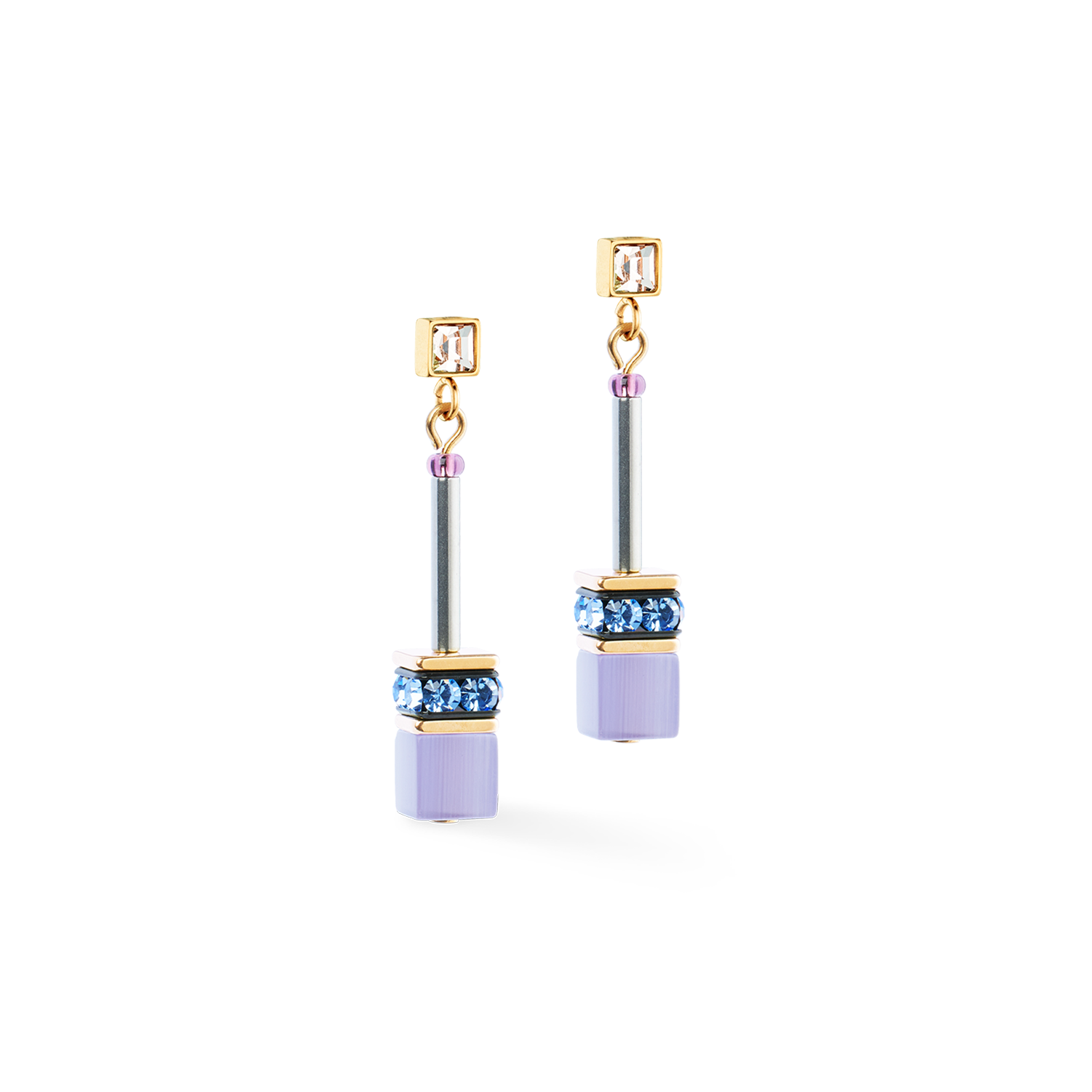 GeoCUBE® Iconic Chain Ohrringe Mystic Orchid gold