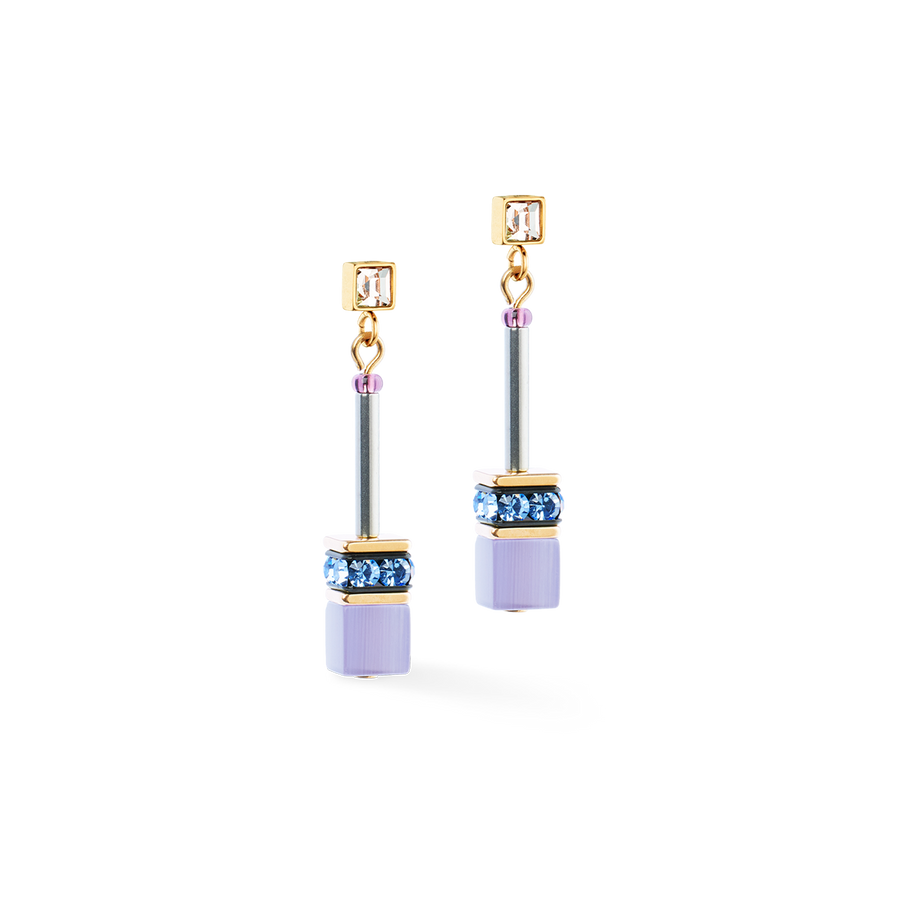 GeoCUBE® Iconic Chain Ohrringe Mystic Orchid gold