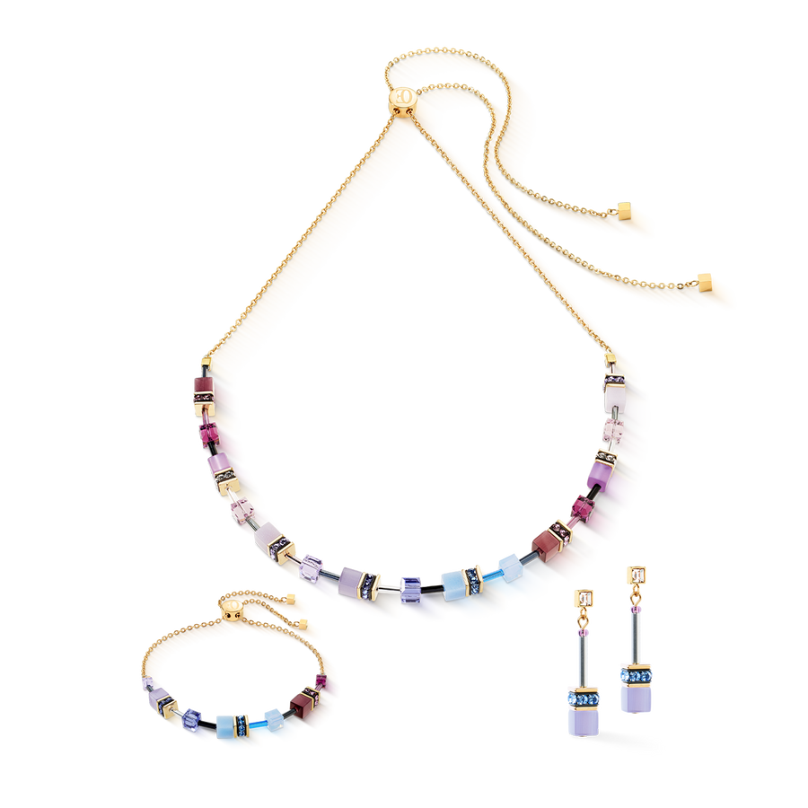 GeoCUBE® Iconic Chain Ohrringe Mystic Orchid gold