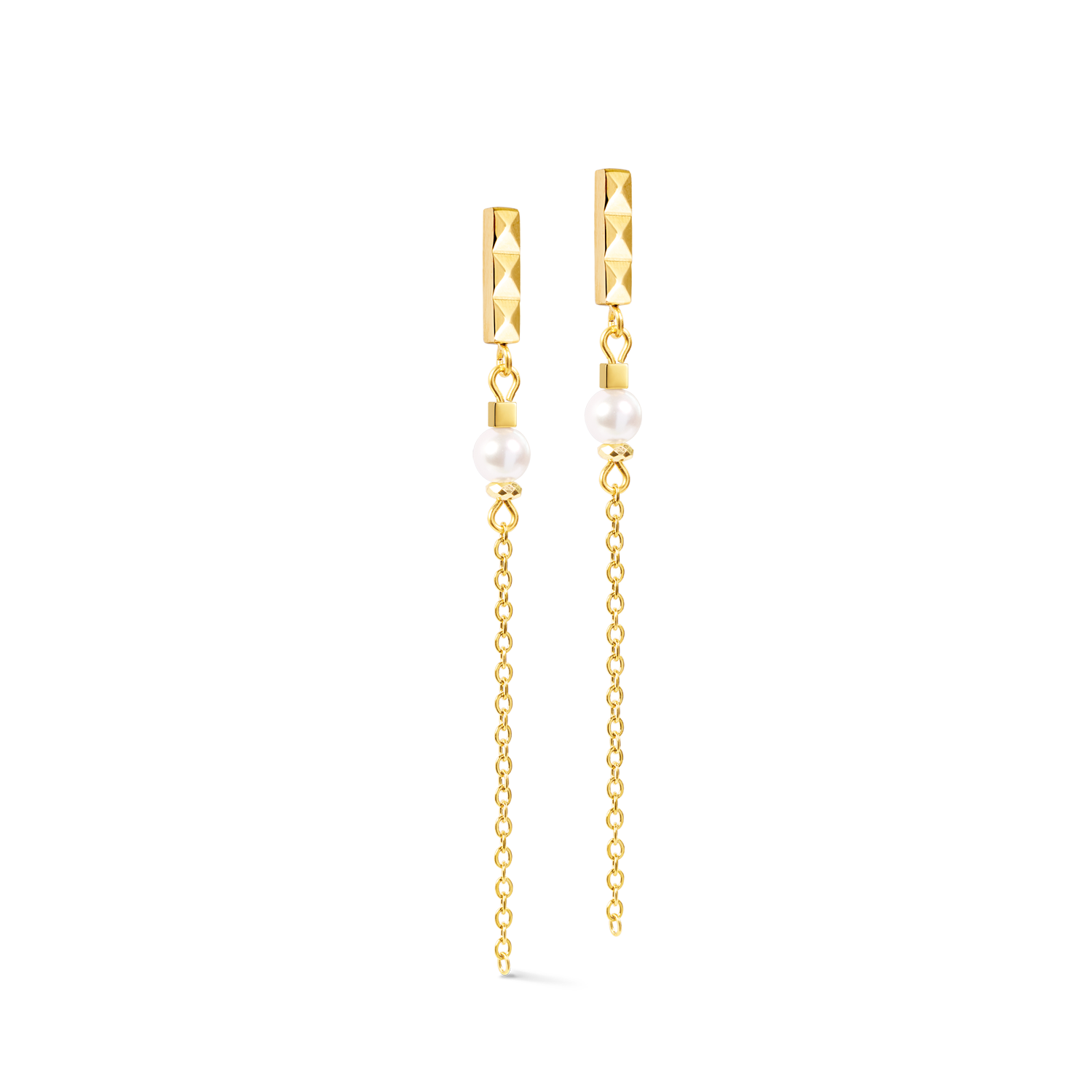 Ohrringe Slider Pearl Spike gold