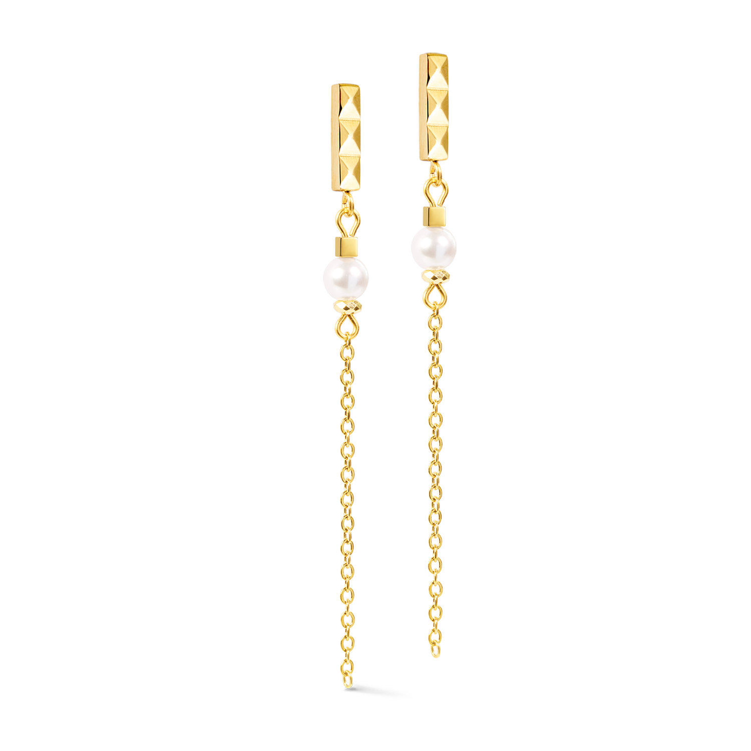 Ohrringe Slider Pearl Spike gold