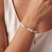 COEUR DE LION Armband Slider Pearl Spike gold – am Model