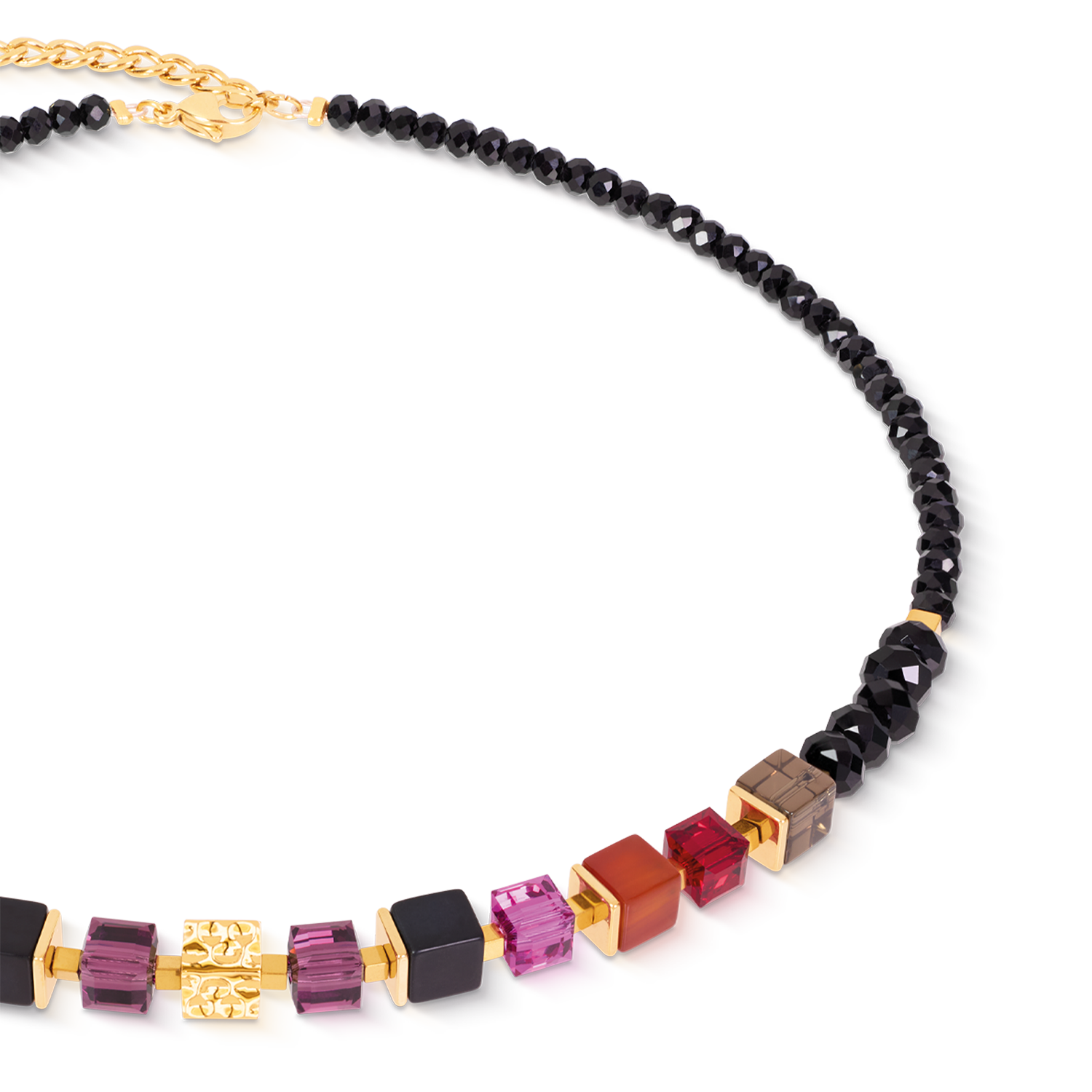 Halskette Cube Mix Precious Berry gold