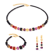 Halskette Cube Mix Precious Berry gold von COEUR DE LION – im Set mit passenden Schmuckstücken