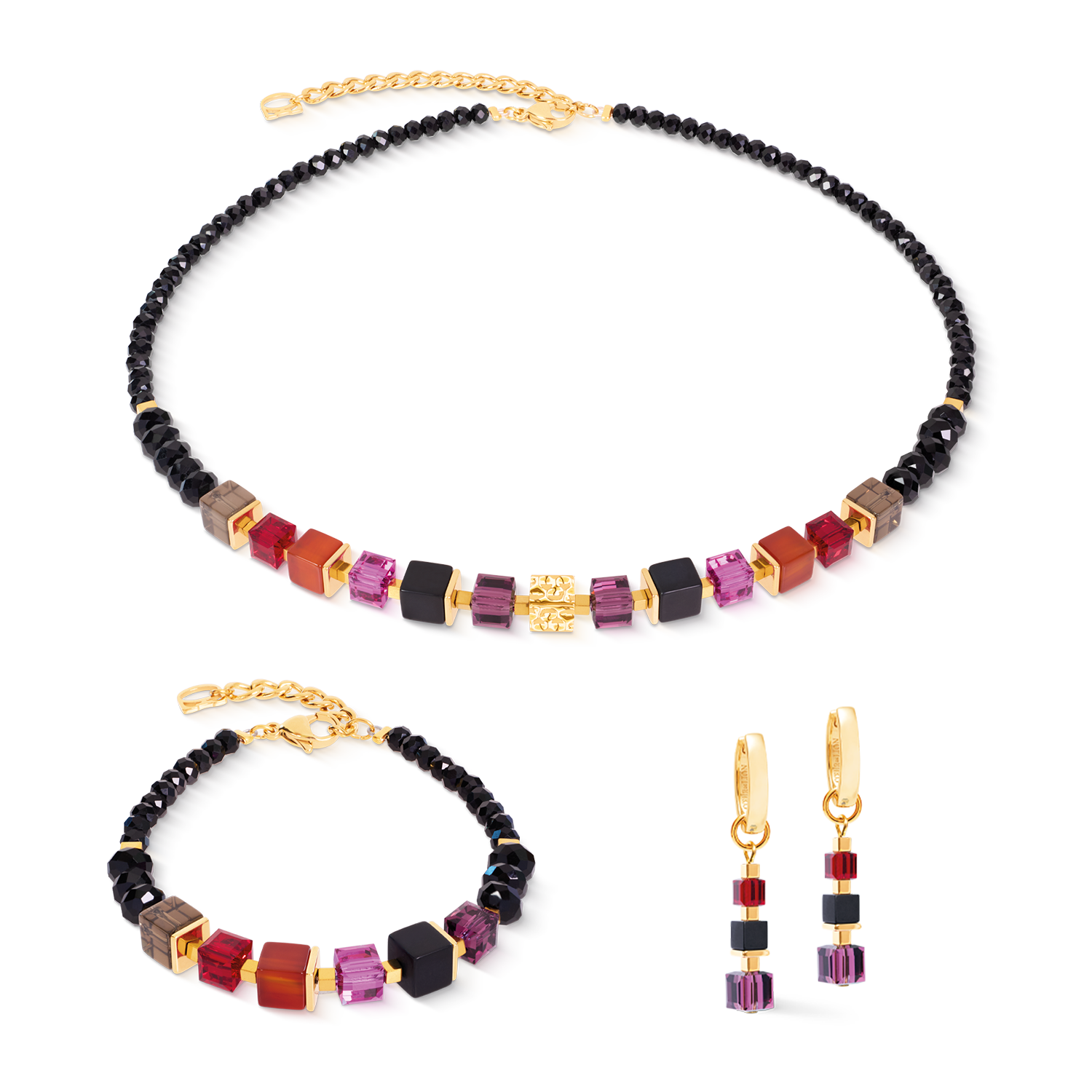 Armband Cube Mix Precious Berry gold