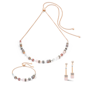 GeoCUBE® Iconic Nature Chain Halskette rosé von COEUR DE LION – im Set mit passenden Schmuckstücken